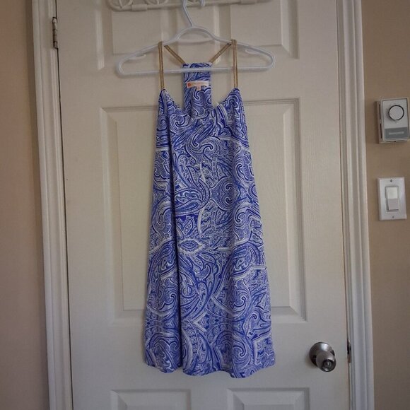 Jude Connally Women's Size Medium Blue White Paisley Bailey Mini Slip Dress - Picture 2 of 12